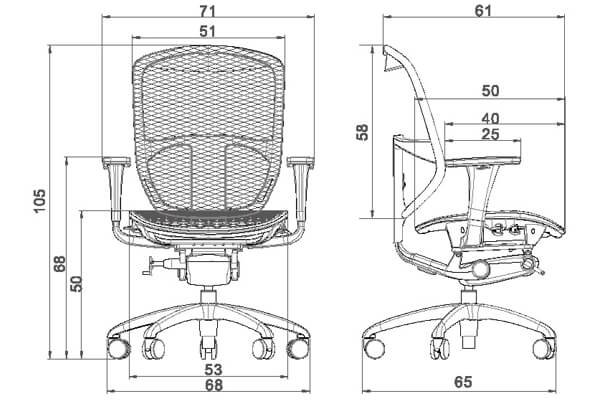 Model A5 Green Computer Chair details