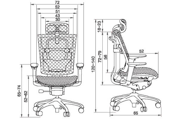 A6 Model Mesh Seat Desk Chair Details