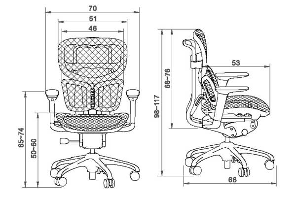 A7 Model Ergonomic Swivel Mesh Chair Details