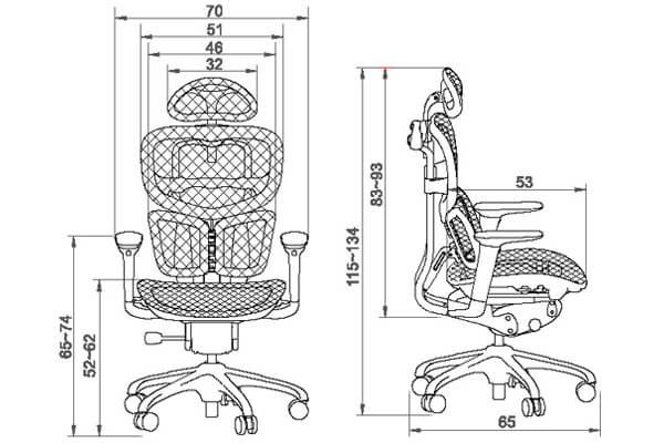 A7 Model Ergonomic Swivel Mesh Chair Details